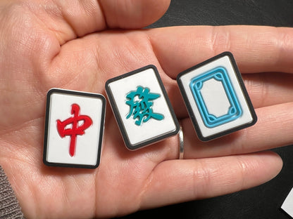 Mahjong Red / Green / White Dragon table game shoe charms