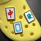 Mahjong Red / Green / White Dragon table game shoe charms