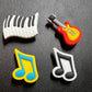 Piano keyboard guitar music Note Shoe Charms Best Quality JuliesDecalDesign