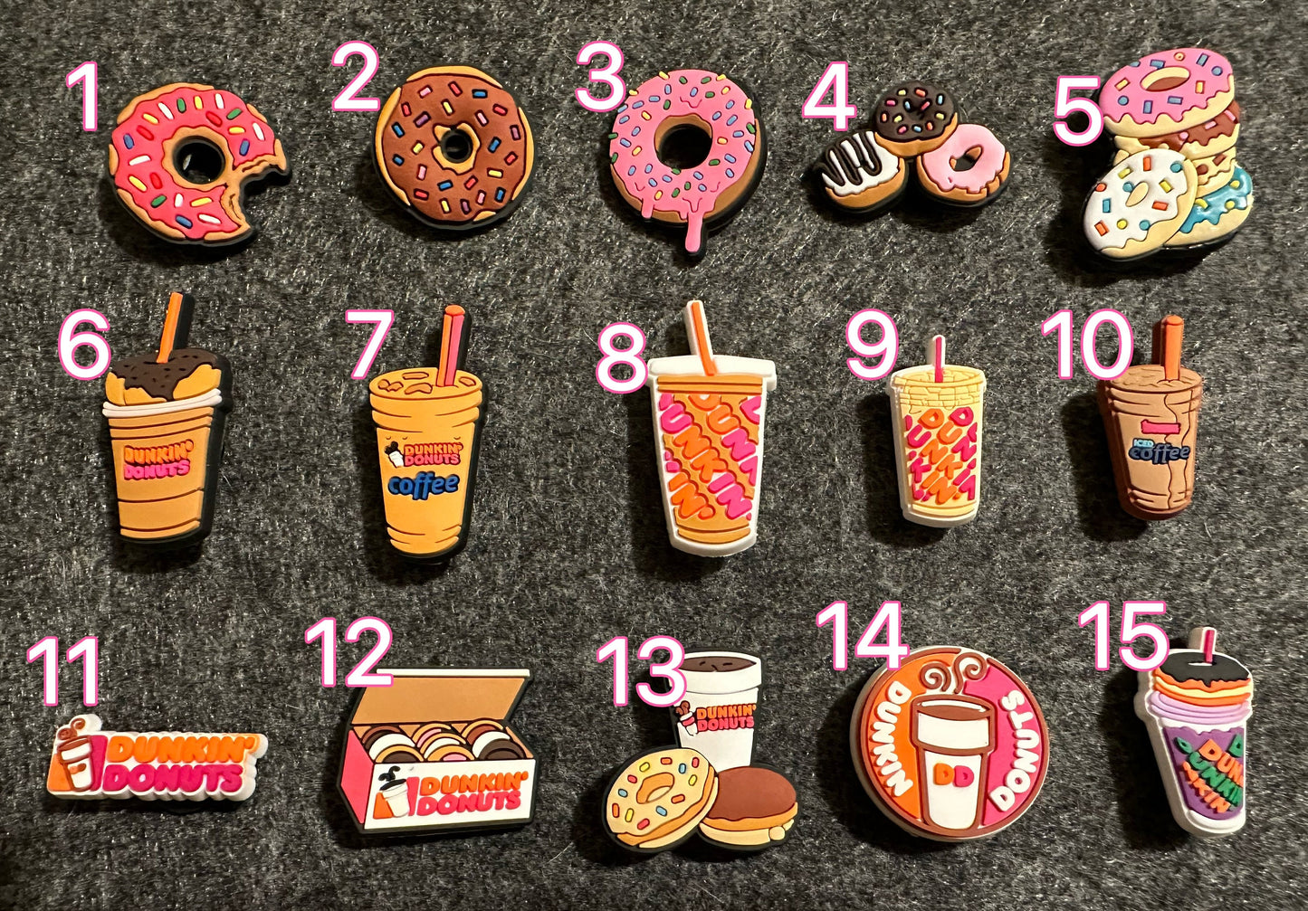 Donuts and more shoe charms