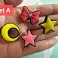 Moon Star and bow shoe charms