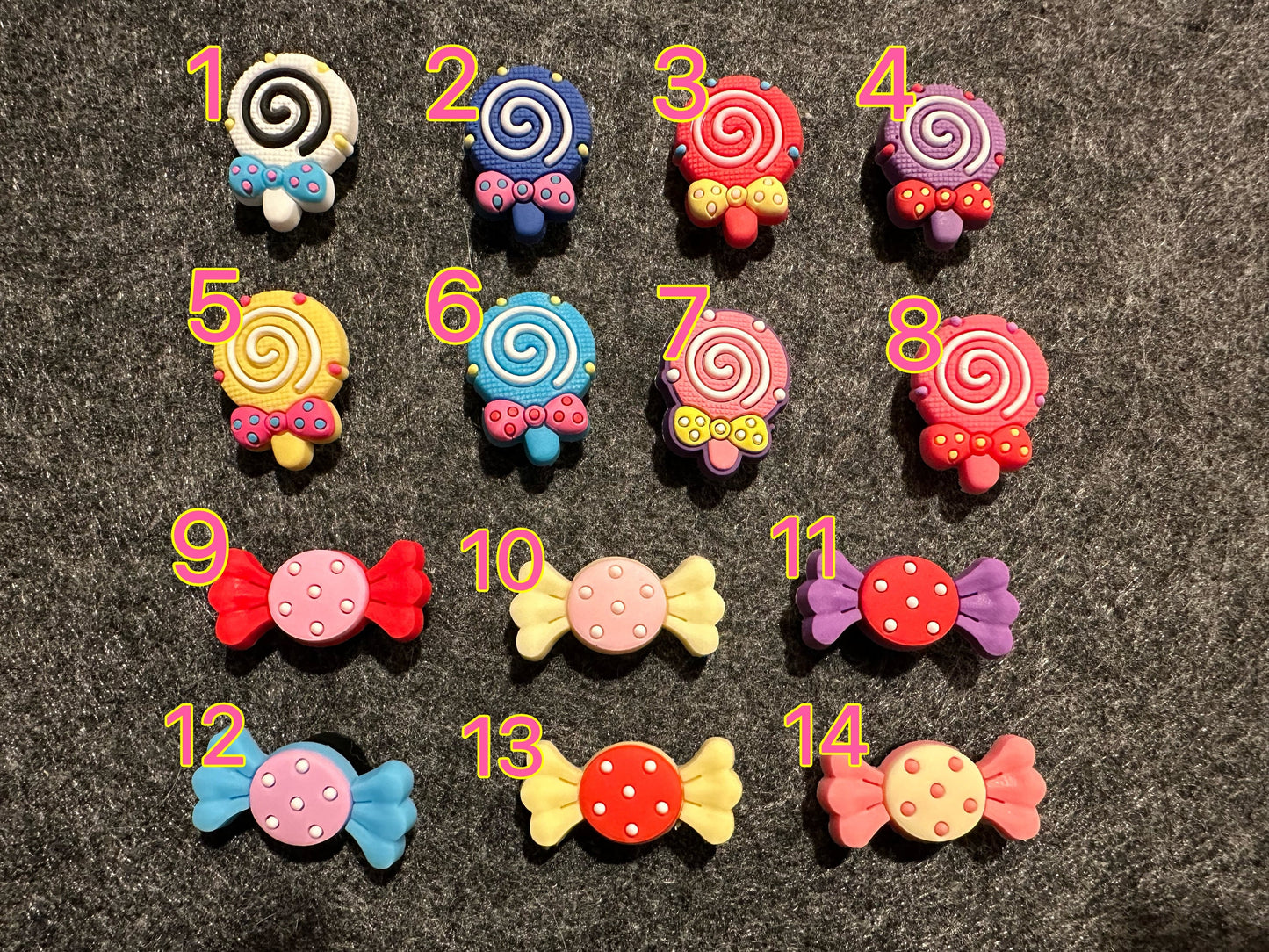 Candy Lollipops Azúcar y más adornos para zapatos