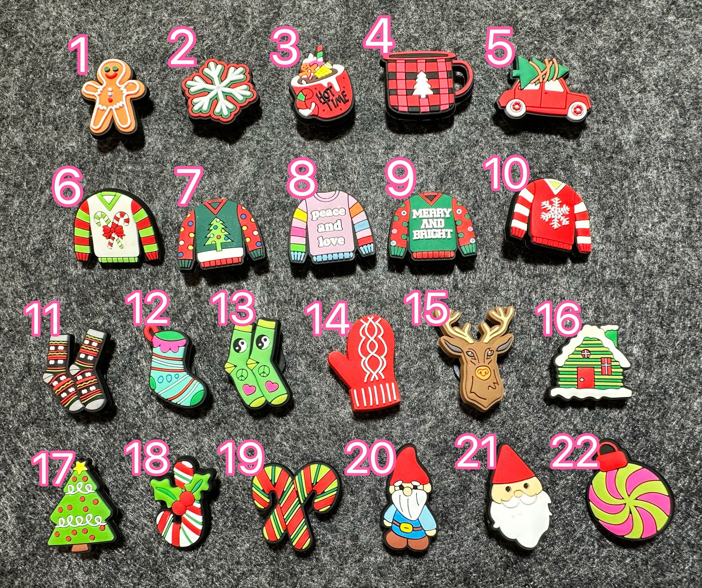 Charms de chaussures sur le thème de Noël de haute qualité JuliesDecalDesign