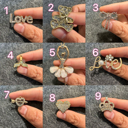 Metal GEM gold/rose gold Theme Croc Shoes Valentine's Day Gift