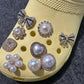 Bling Fancy Metal GEM Pearl Flower  Diamond Flower Shoes Charms for DIY Unique Special Croc Shoes JuliesDecalDesign
