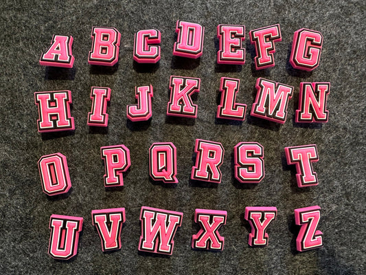 Shining Bling Design Pink Alphabet Letters Shoe Charms Quality JuliesDecalDesign