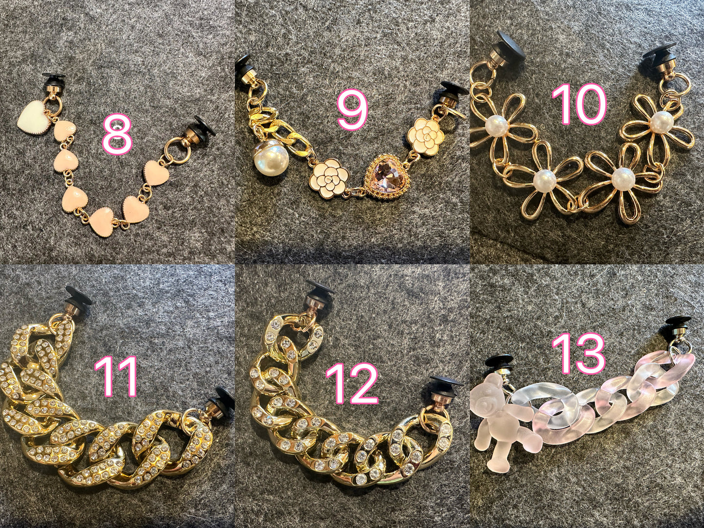 Chaîne à nœud de perles, chaîne en or, chaîne en diamant argenté pour bricolage de chaussures spéciales uniques