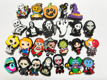 Horror Skeleton Ghost Horror Movie Pumpkin Scary Eyeball Theme Design Shoe Charms