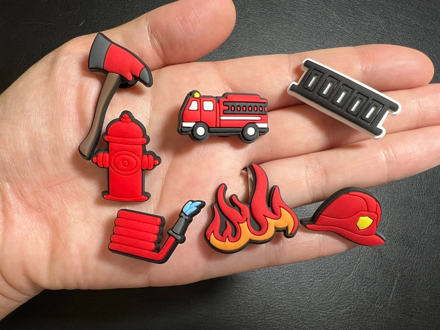 Fireman Fire fighter Theme Shoe Charms Quality JuliesDecalDesign