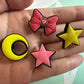 Moon Star and bow shoe charms