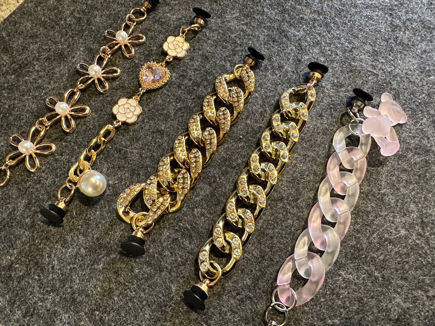 Cadenas de zapatos de lujo Cadena de perlas Cadena de oro Cadena de diamantes de plata para zapatos especiales únicos DIY