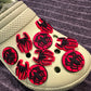 Spider Design Shoe Charms Red and Black