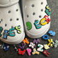Dijes para zapatos con letras del alfabeto y cara bonita de dibujos animados, dijes para zapatos con diamantes dorados de la mejor calidad, JuliesDecalDesign