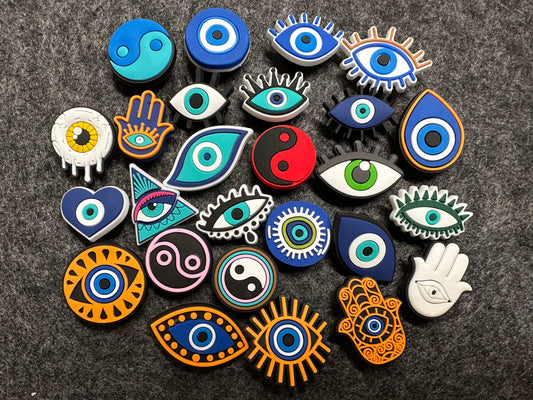 Encantos de zapatos temáticos Evil Eye Tai Chi Yingyang