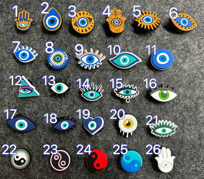 Evil Eye Tai Chi Yingyang Theme Shoe Charms Best Quality JuliesDecalDesign
