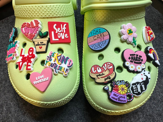 Self Love Club Theme Fancy shoe charms Love yourself and more