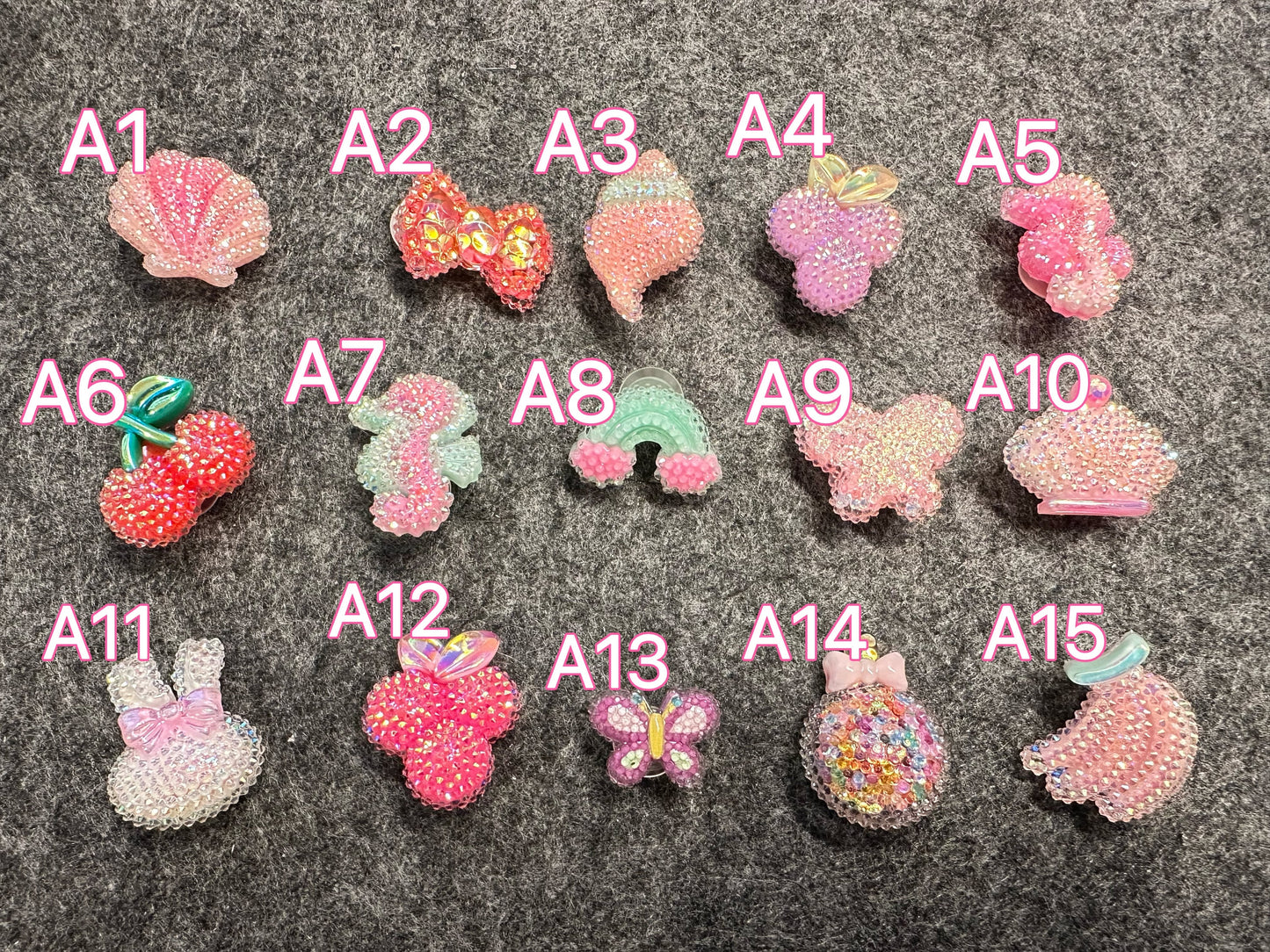 Bling estrella de lentejuelas Aurora Glitter resina encantos para DIY zapatos de cocodrilo especiales únicos mejor calidad JuliesDecalDesign