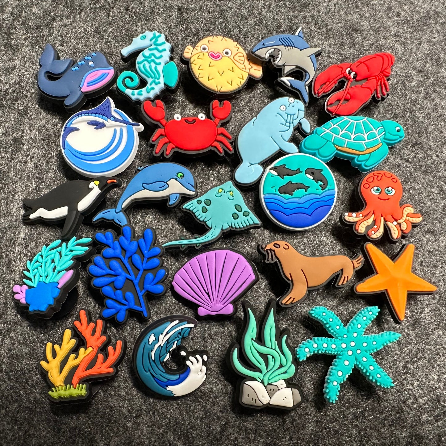 Sea animals sea plants shoe charms