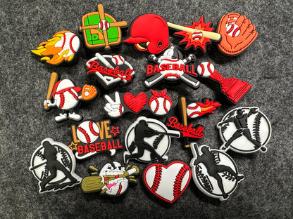 Amuletos de zapatos con tema de béisbol