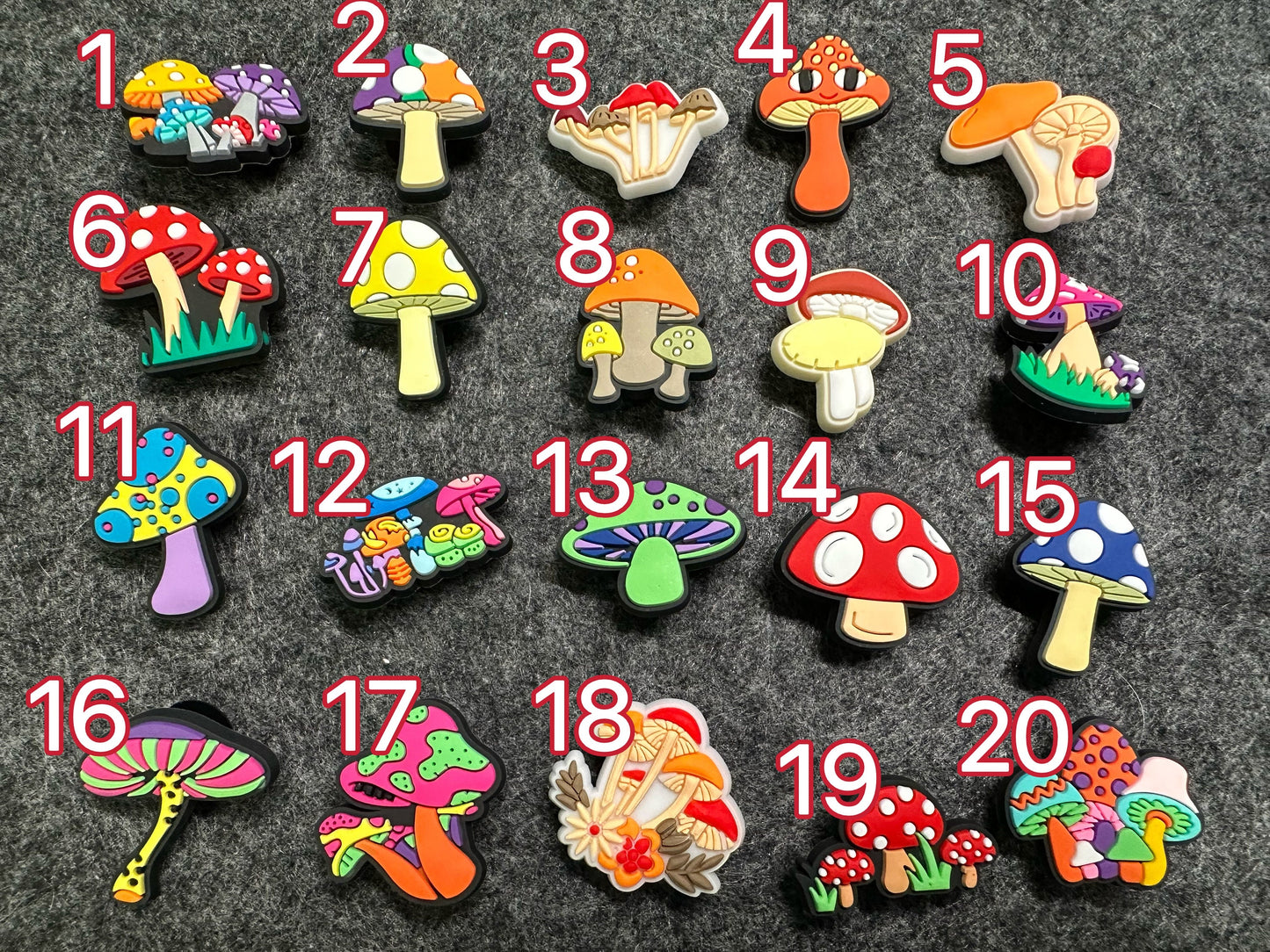 Charms para zapatos con diseño de setas